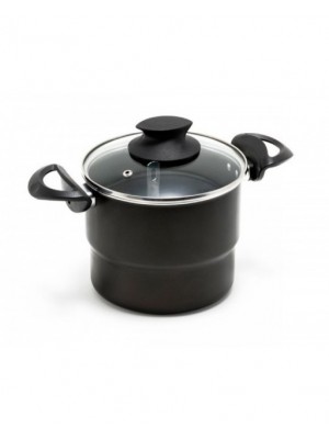 CUSCUZEIRA 16 TEFLON COM TAMPA DE VIDRO CUSCUZEIRA 16 TEFLON COM TAMPA DE VIDRO